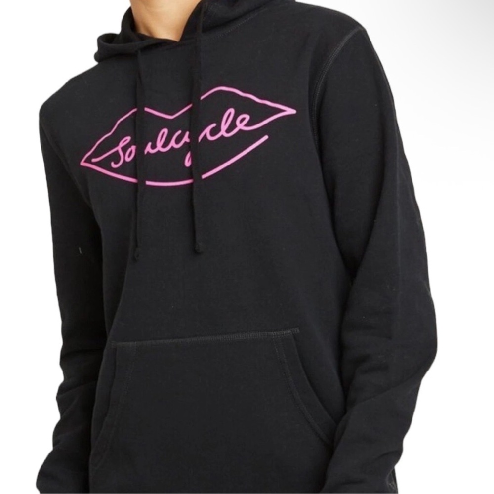 Soul Cycle Black Lips Hoodie Sweatshirt Medium Pink Script New NWT Soulcycle